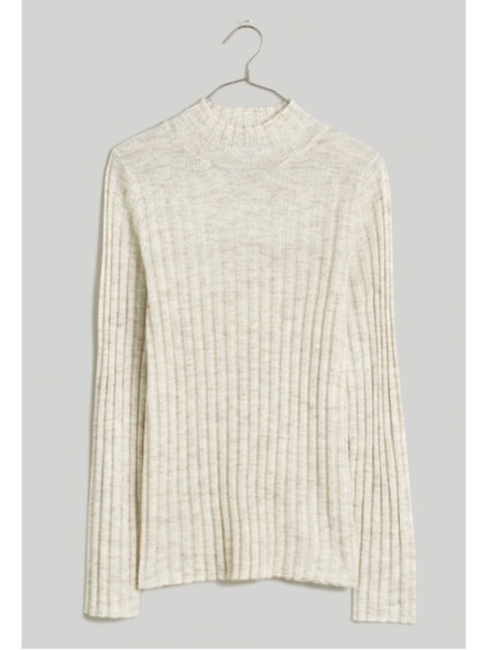 Madewell Ribbed Alpaca-Blend Mockneck Sweater in Antique Cream